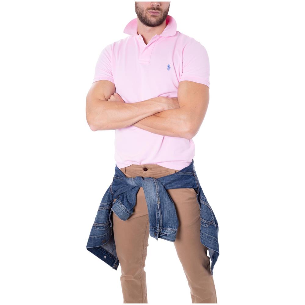 Polo Uomo Slim Fit In Piqué Di Cotone Rosa - Foto 2