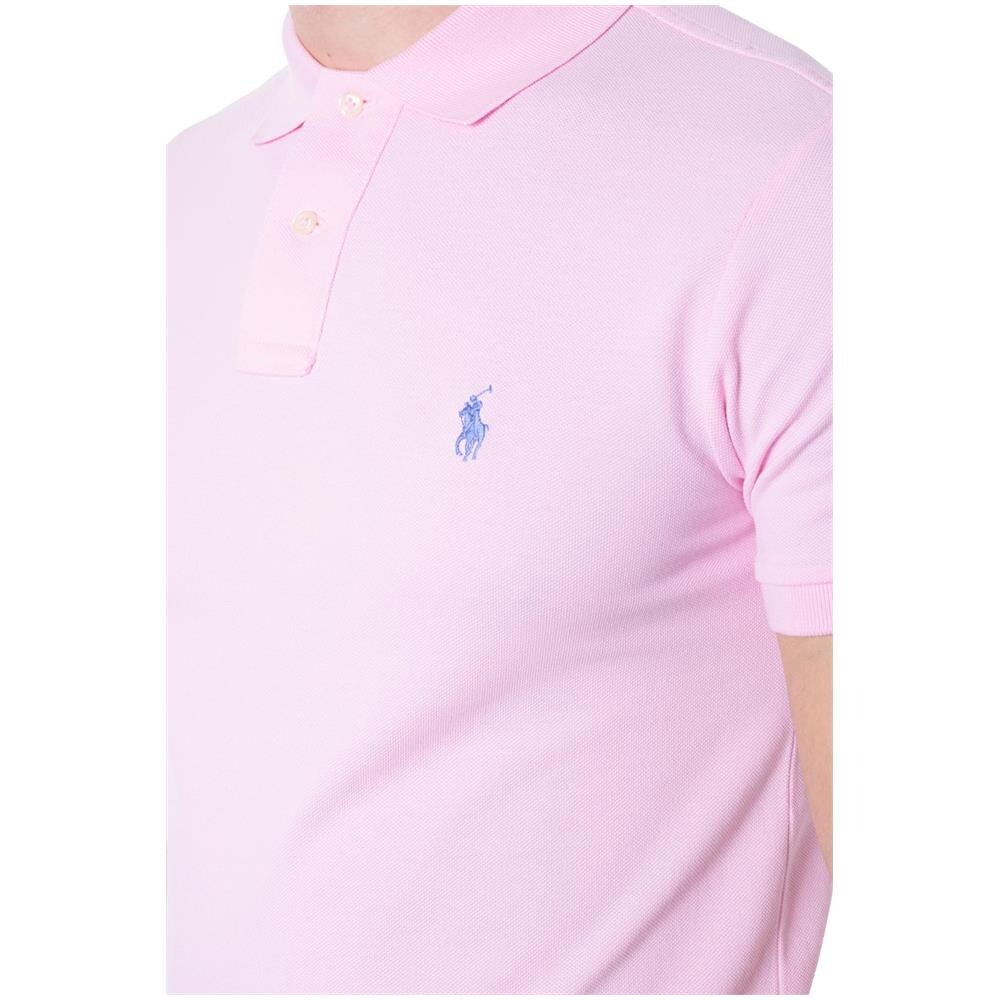 Polo Uomo Slim Fit In Piqué Di Cotone Rosa - Foto 4