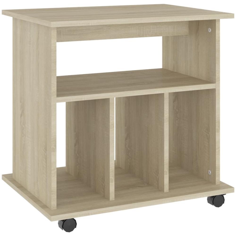 Mobiletto con Ruote Rovere Sonoma 60x45x60 cm Legno Multistrato - Foto 2