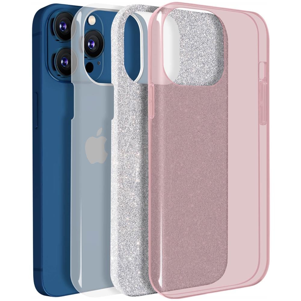 Cover Iphone 13 Pro Max Silicone Semi-rigido Con Paillette Amovibili Rosa - Foto 5