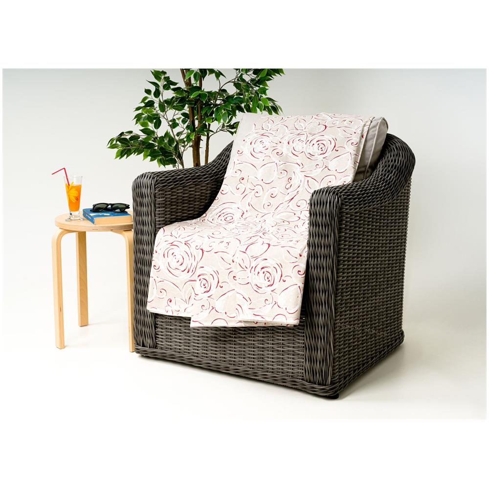Telo Arredo Granfoulard Copritutto Cotone Made Italy Vari Disegni Arredatutto Copriletto Multiuso 2 Piazze Amelie Rosso - Foto 1
