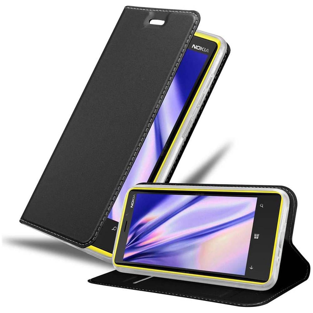 Custodia Compatibile Con Nokia Lumia 920 In Classy Nero - Coperchio Protettiva Con Chiusura Magnetica, Funzione Stand E Tasca Per Le Carte - Foto 1