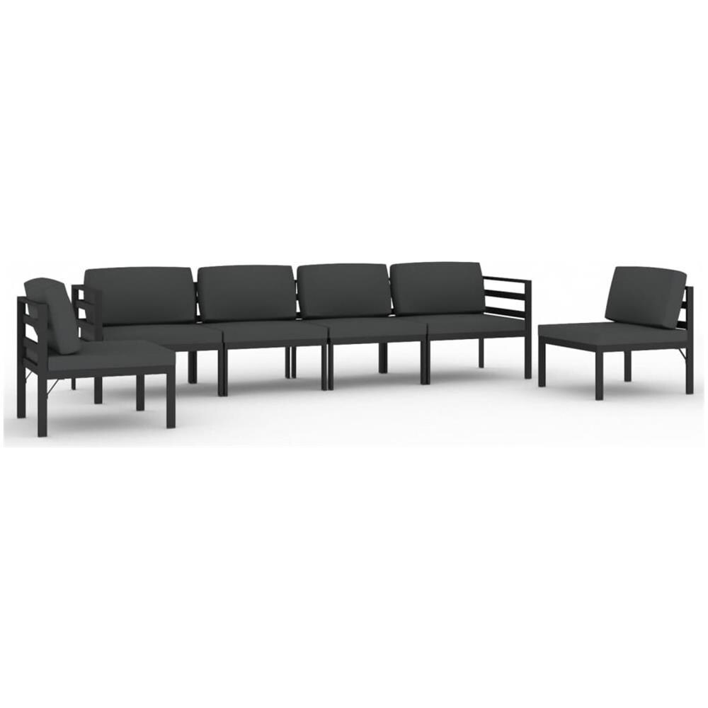 Set Divani Da Giardino 6 Pz Con Cuscini In Alluminio Antracite - Foto 2