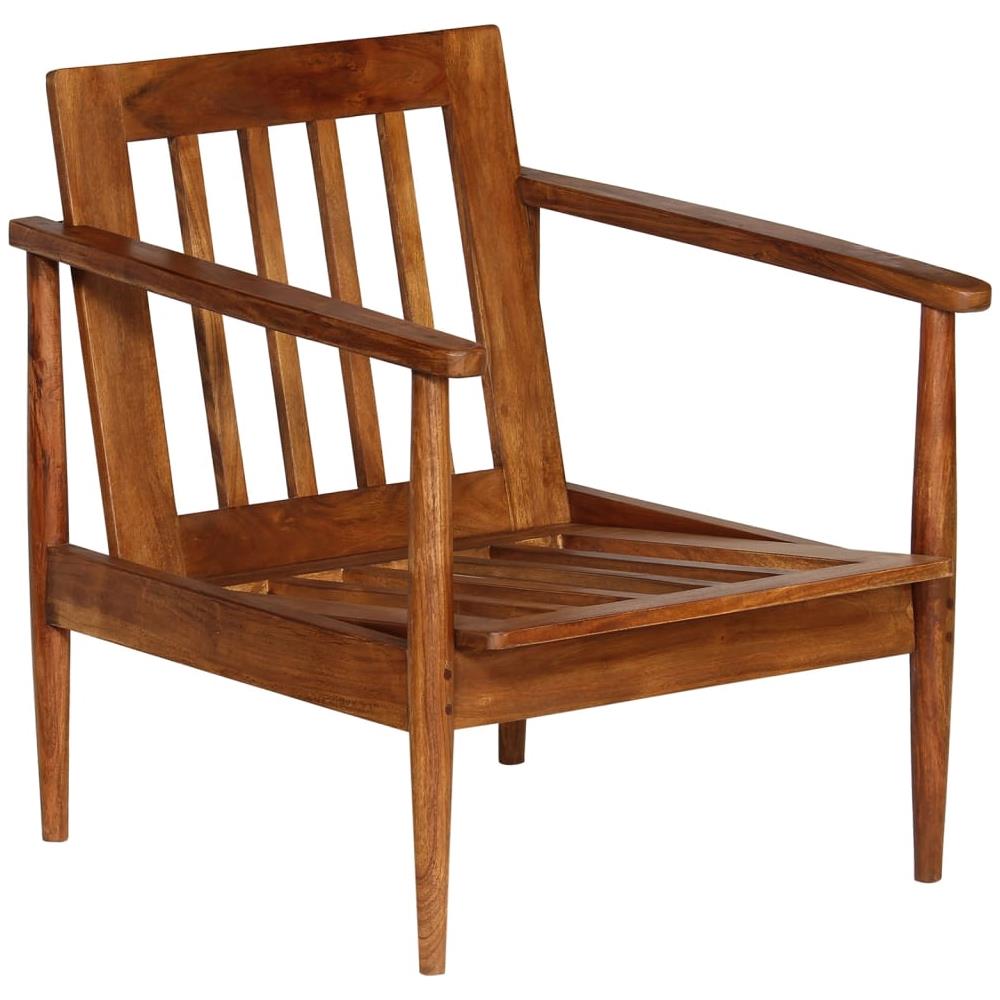 Set Divani 2 pz in Vera Pelle e Legno Massello d'Acacia Marrone - Foto 8