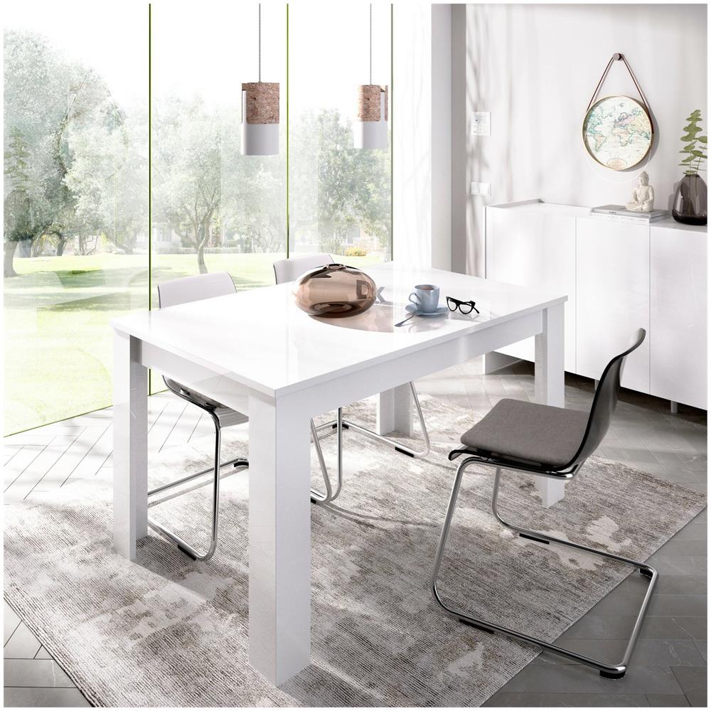Tavolo Allungabile Caladora, Consolle Estensibile Multiposizione, Tavolo Da Pranzo Con Allunga, 140/190x90h77 Cm, Bianco - Foto 1
