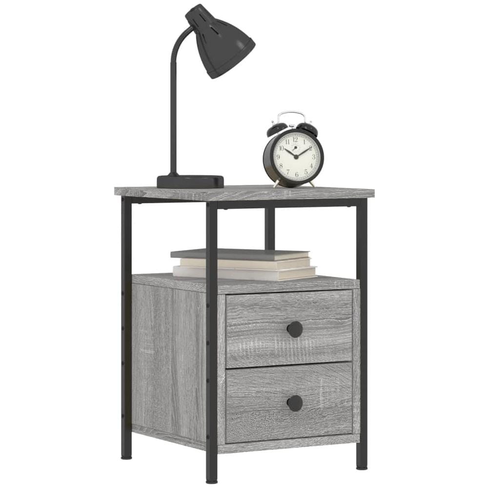 Comodini 2 Pz Grigio Sonoma 34x35,5x50 Cm In Legno Multistrato - Foto 3