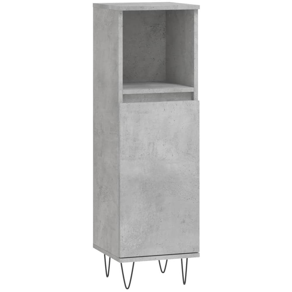 Armadietto Bagno Grigio Cemento 30x30x100 Cm Legno Multistrato - Foto 2