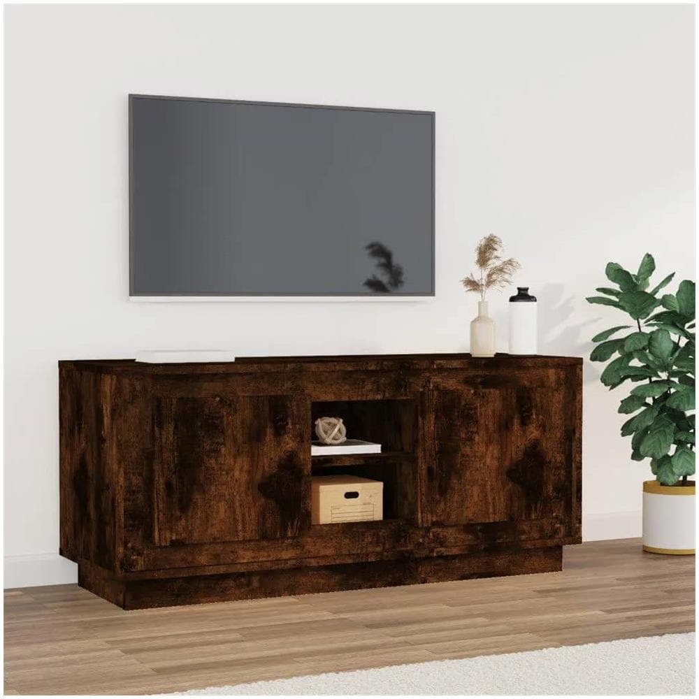 Mobile Tv Rovere Fumo 102x35x45 Cm In Legno Multistrato - Foto 1