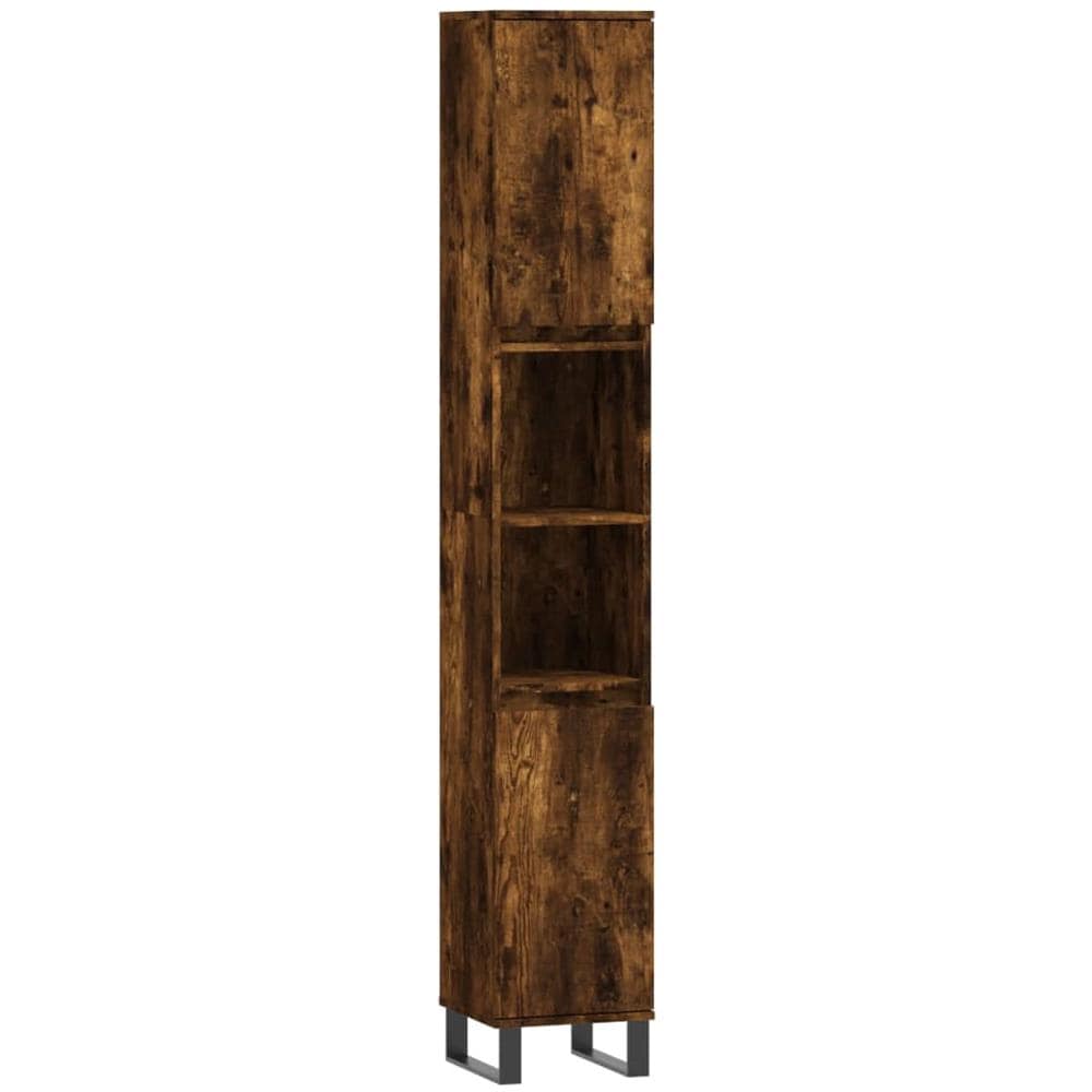 Armadietto Bagno Rovere Fumo 30x30x190 Cm In Legno Multistrato - Foto 2