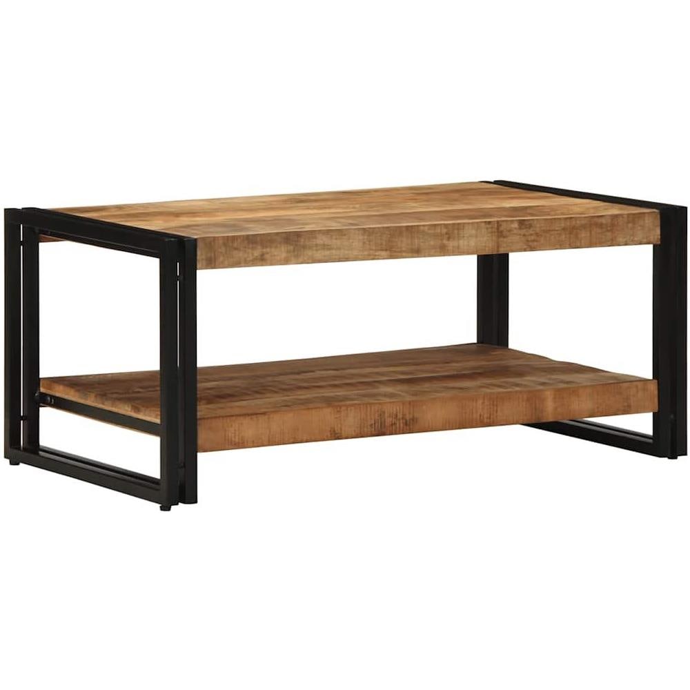 Tavolino da Salotto 90x50x38 cm Legno Massello di Mango Grezzo - Foto 1