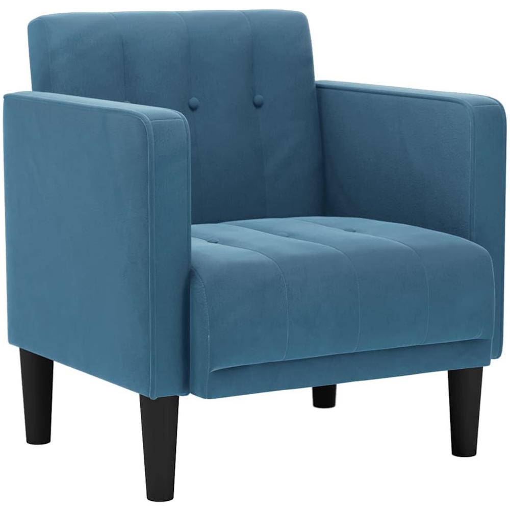Divano Sedia con Braccioli Blu 53 cm in Velluto - Foto 1