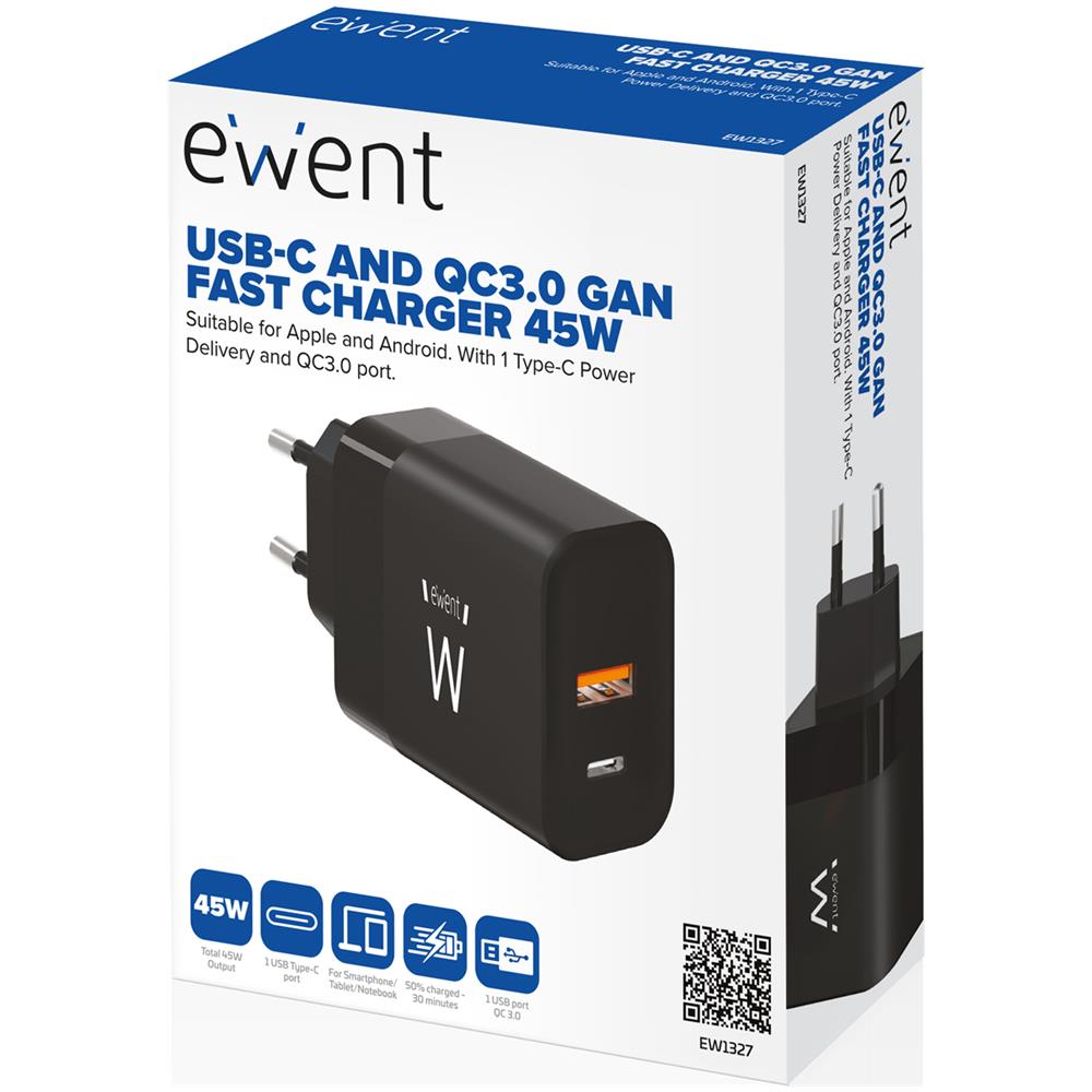 EW1327 Caricabatterie per dispositivi mobili Universale Nero AC Ricarica rapida Interno - Foto 4