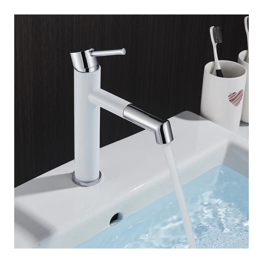 Rubinetto per lavabo da bagno, Blackswan, tipo M76, modello bianco /cromo, misura 19,5 cm - Foto 2