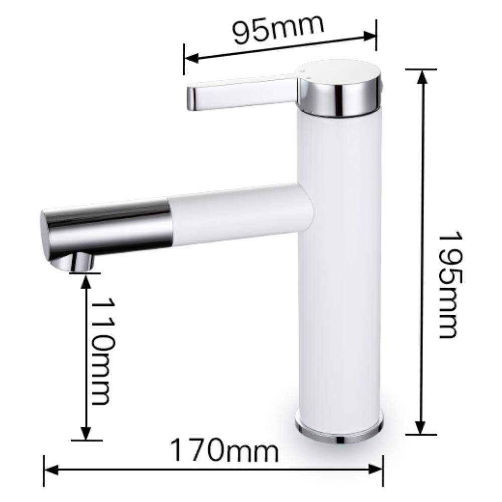 Rubinetto per lavabo da bagno, Blackswan, tipo M76, modello bianco /cromo, misura 19,5 cm - Foto 4