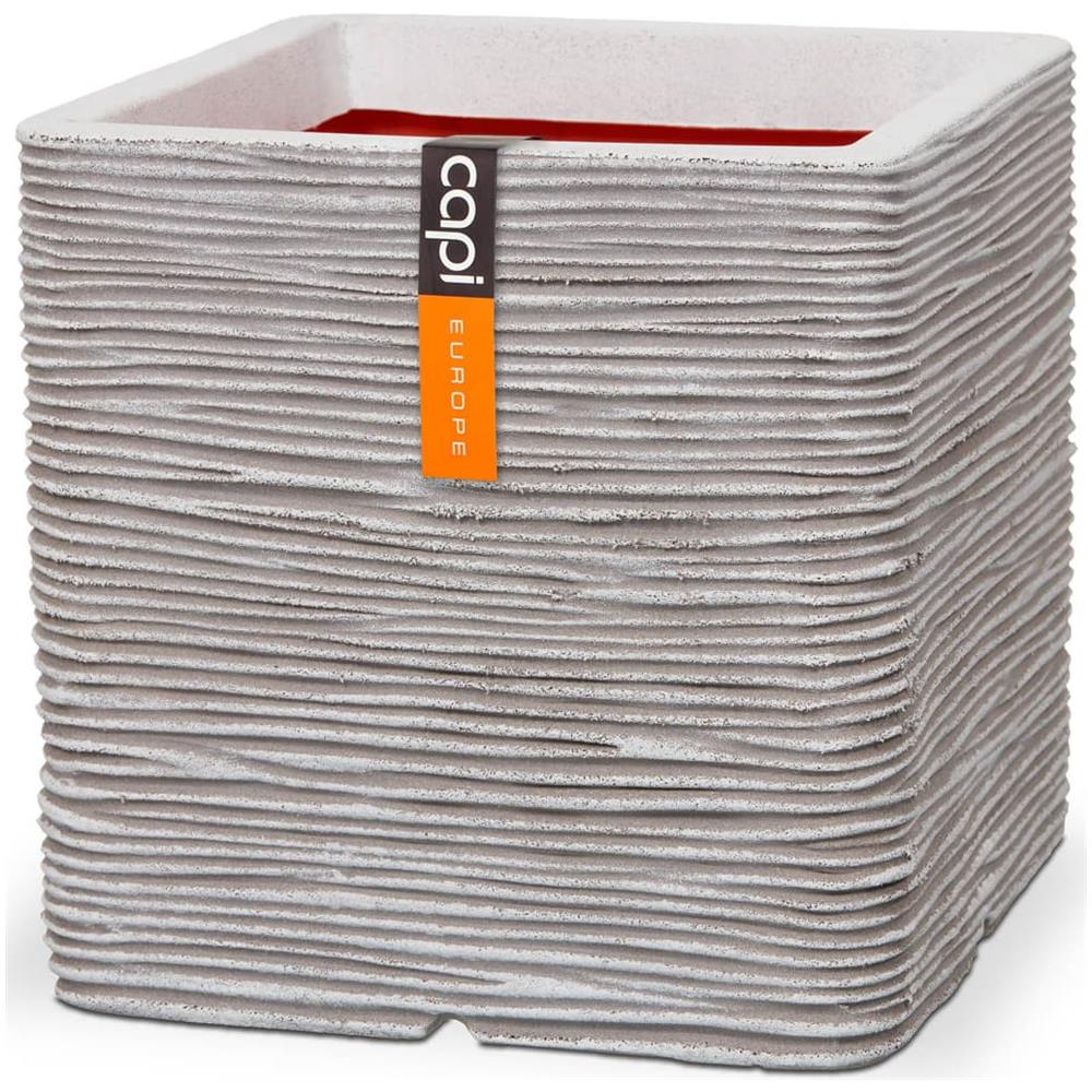 Fioriera Nature Rib Quadrata 30x30 cm Avorio KOFI902 - Foto 1