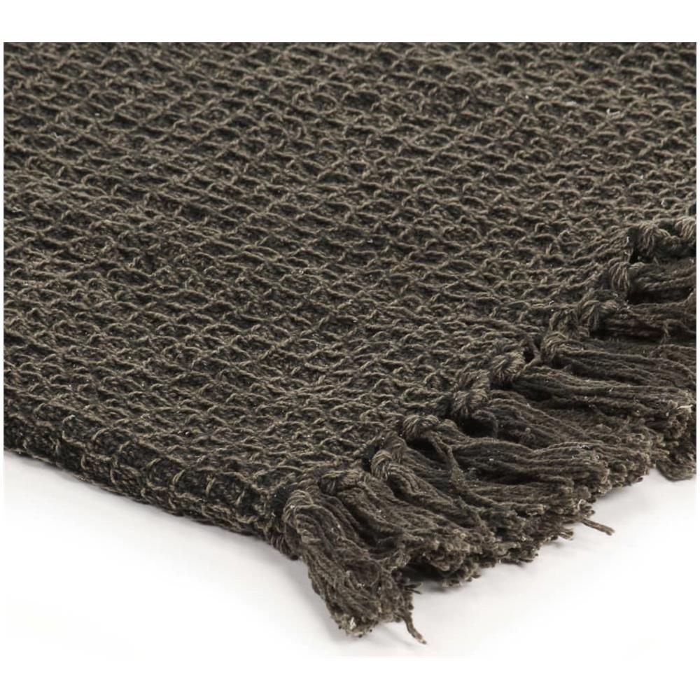 Copriletto In Cotone 160x210 Cm Antracite / marrone - Foto 6