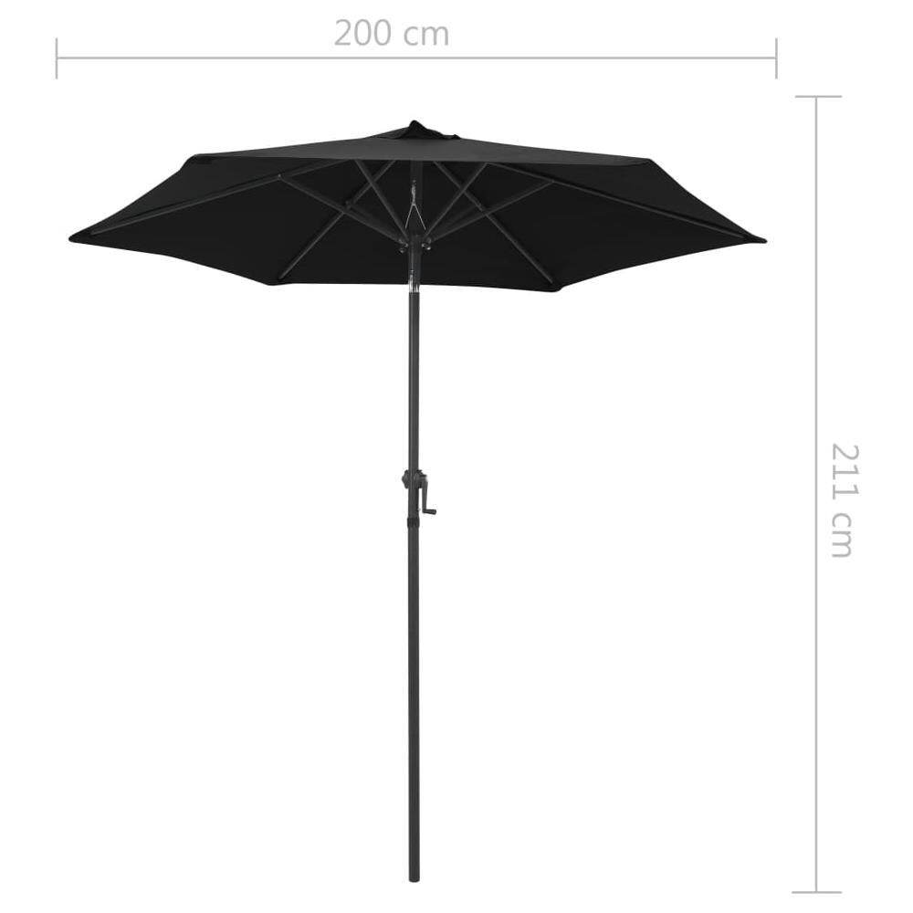 Ombrellone Nero 200x211 Cm In Alluminio - Foto 7