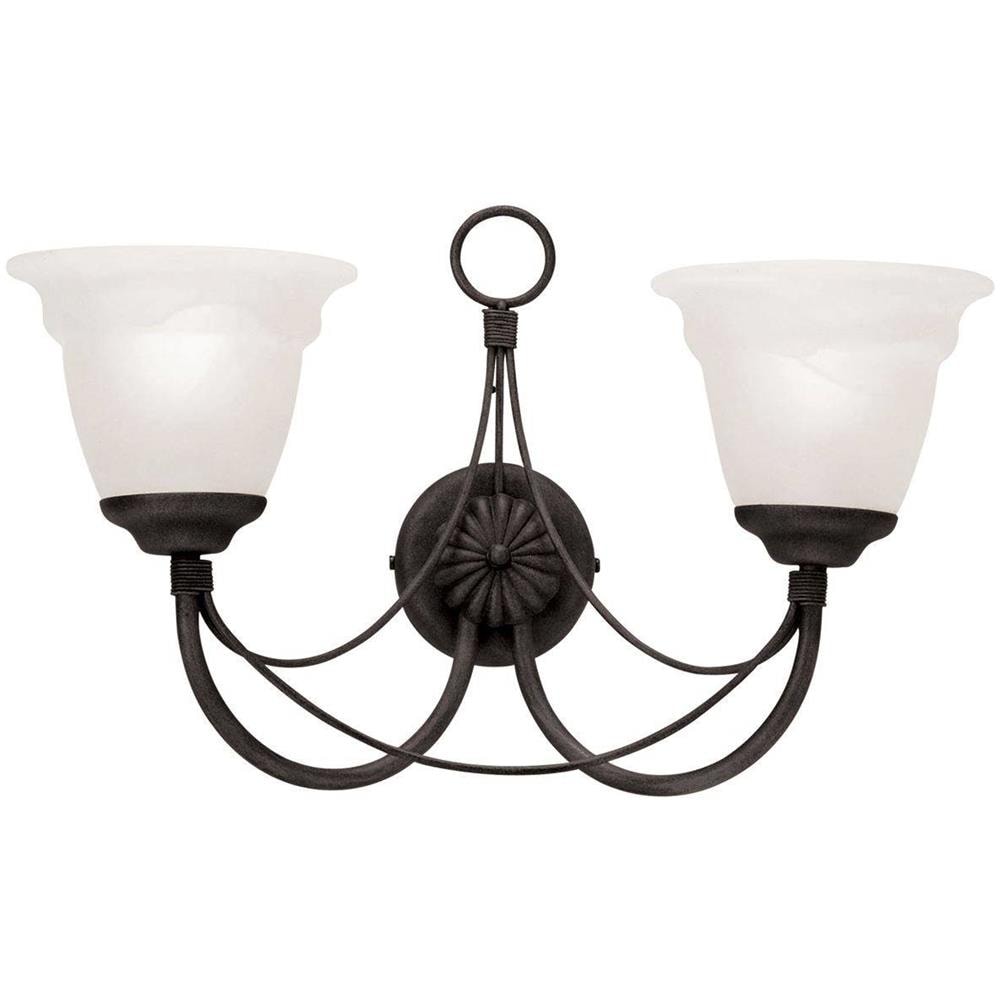 Applique Da Interno A 2 Luci Nera - Paralume In Vetro Non Incluso, Attacco E14 - Foto 1