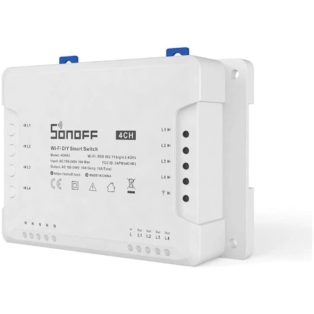 Interruttore Universale Smart Switch Wifi Controllo 4ch Linee Indipendenti Con Temporizzazione Guida Din 4chr3 - Foto 2