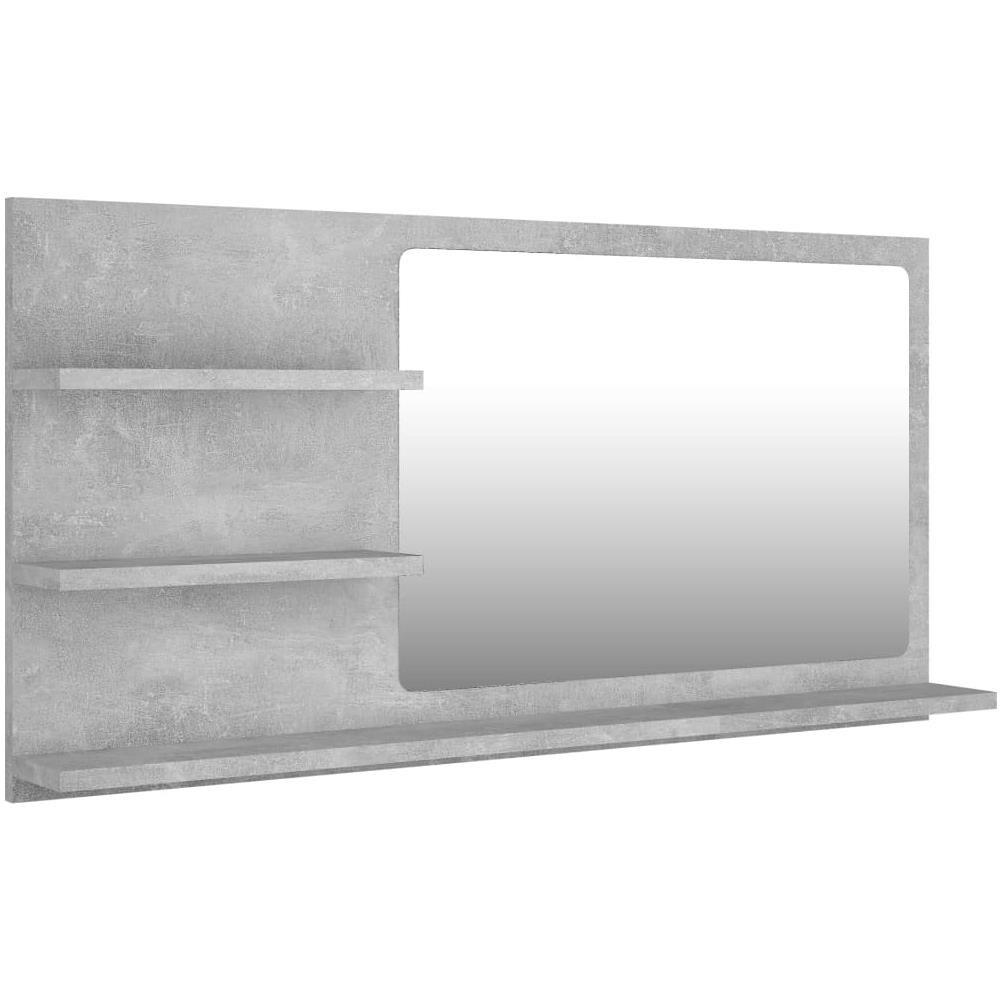 Specchio da Bagno Grigio Cemento 90x10,5x45cm Legno Multistrato - Foto 2