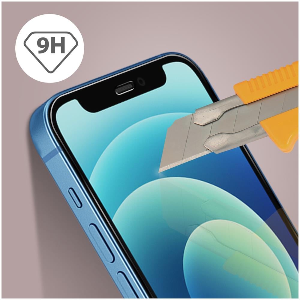 Vetro Temperato 9h Iphone 12 Mini Smussato Antiurti Trasparente - Foto 2