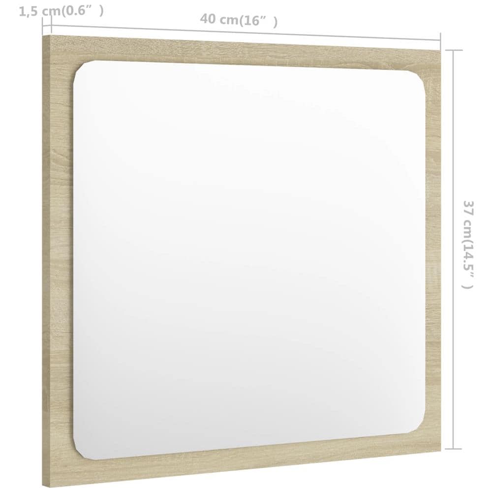 Specchio da Bagno Rovere Sonoma 40x1,5x37 cm Legno Multistrato - Foto 4
