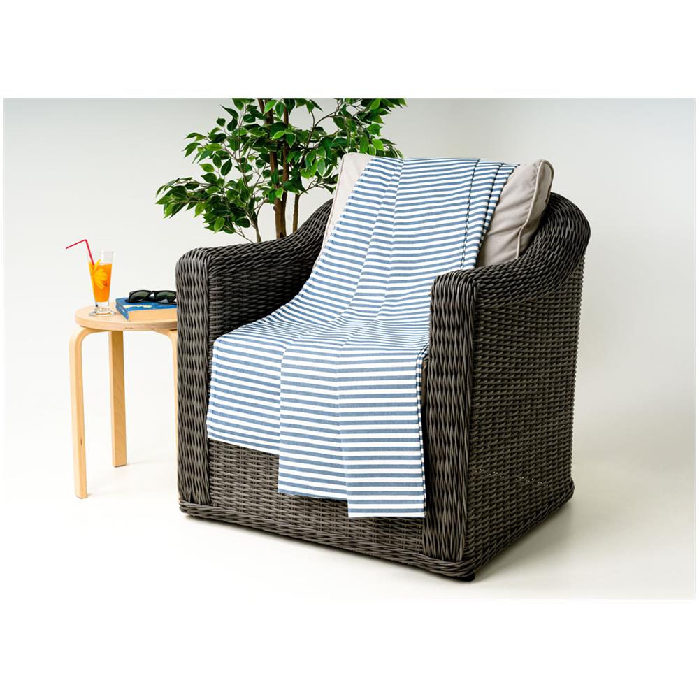 Telo Arredo Granfoulard Copritutto Cotone Made Italy Vari Disegni Arredatutto Copriletto Multiuso 2 Piazze Bastoncino Blu - Foto 1