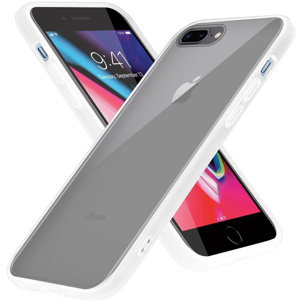 Custodia Compatibile Con Apple Iphone 6 Plus / 7 Plus / 8 Plus In Transparente Opaco - Coperchio Protettivo Ibrido Con Interno In Silicone Tpu E Retro In Plastica Opaca - Foto 1