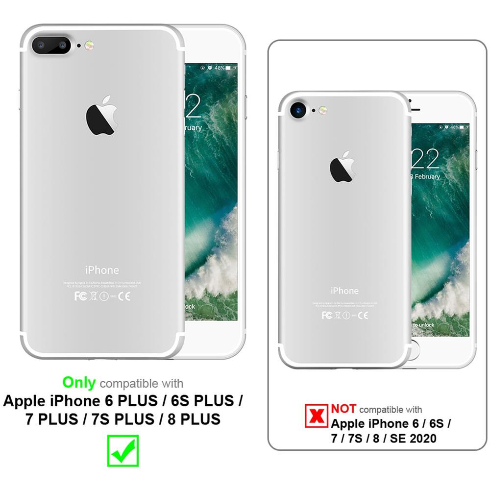 Custodia Compatibile Con Apple Iphone 6 Plus / 7 Plus / 8 Plus In Transparente Opaco - Coperchio Protettivo Ibrido Con Interno In Silicone Tpu E Retro In Plastica Opaca - Foto 2