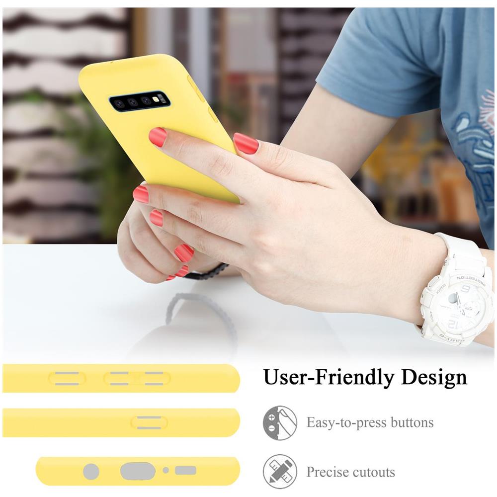 Custodia Compatibile Con Samsung Galaxy S10 Plus In Liquid Giallo - Coperchio Protettivo In Silicone Tpu Flessibile - Foto 6