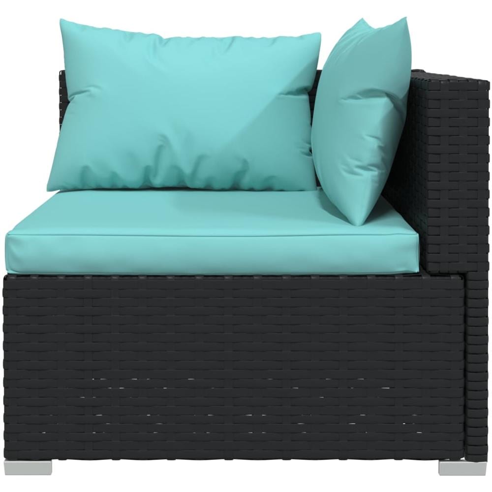 Set Divani Da Giardino 8 Pz Con Cuscini In Polyrattan Nero - Foto 2