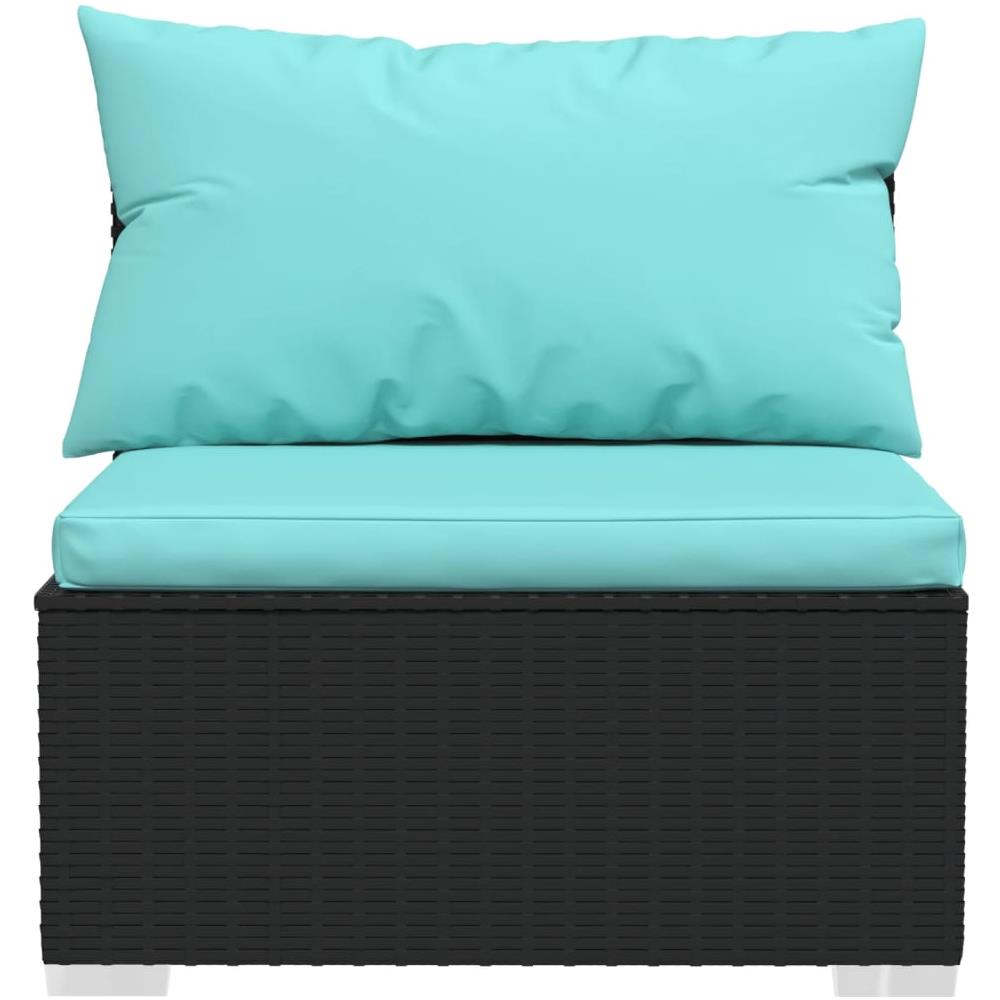 Set Divani Da Giardino 8 Pz Con Cuscini In Polyrattan Nero - Foto 9