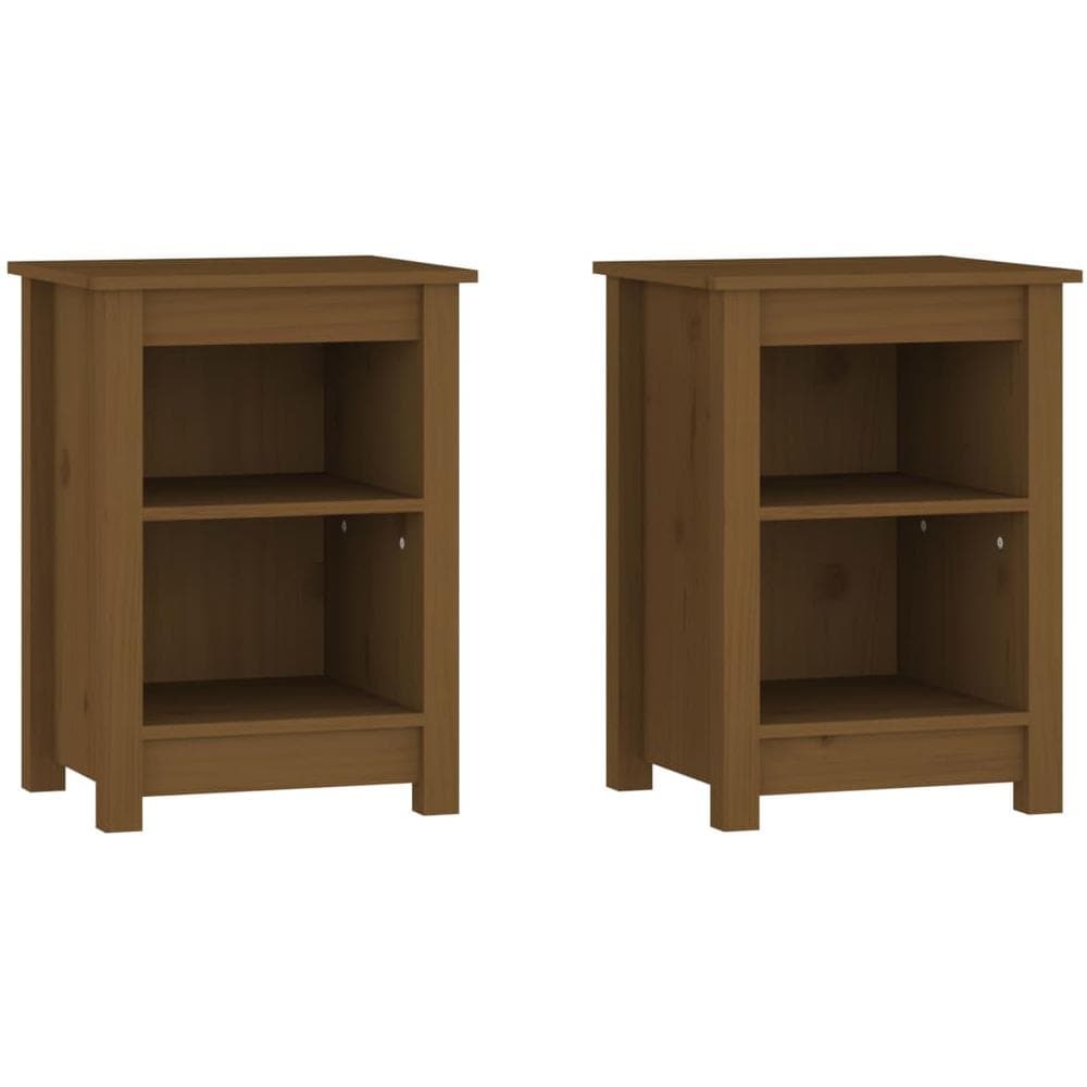 Comodini 2 Pz Miele 40x35x55 Cm In Legno Massello Di Pino - Foto 1
