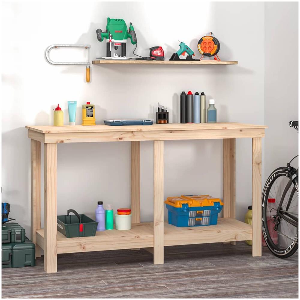 Banco Da Lavoro 140x50x80 Cm In Legno Massello Di Pino - Foto 1