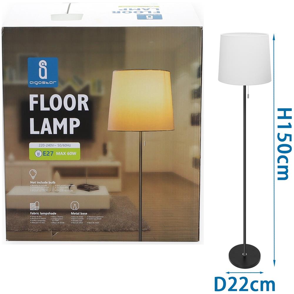 Tecnokit Lampada Da Terra Metal Evolution: Piantana In Ferro E Legno 125 Cm, Design Moderno Per Salotto E Camera - 3