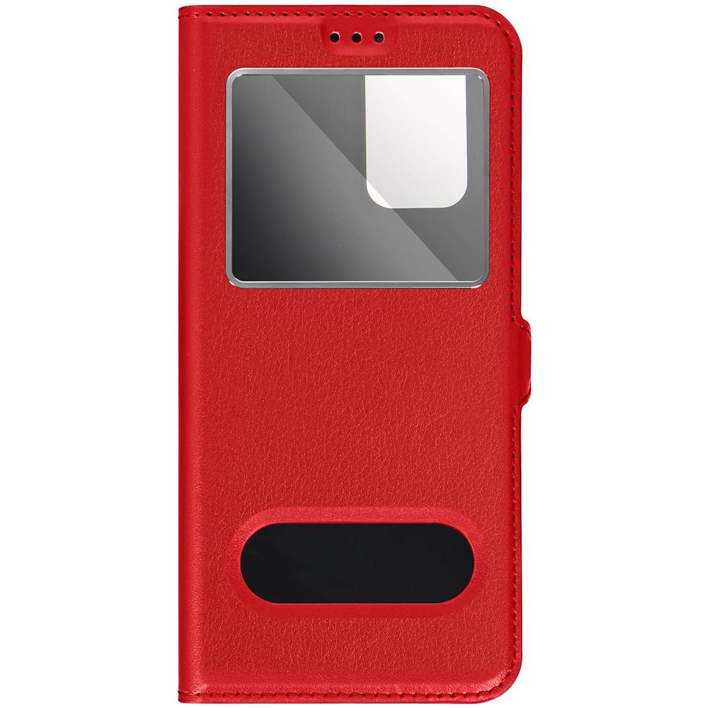 Custodia Per Samsung Galaxy A33 5g Doppia Finestra Supporto Video Rossa - Foto 1