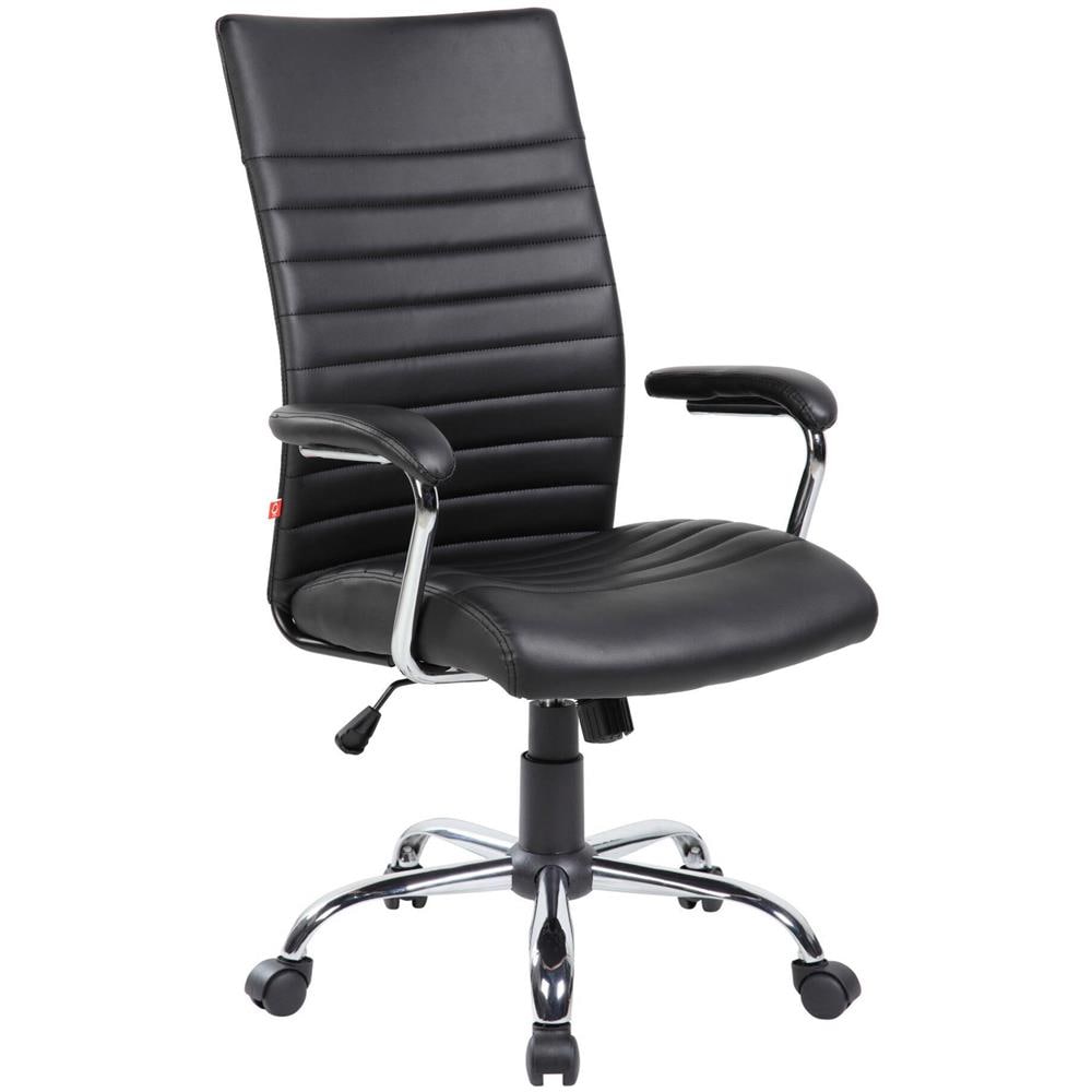 Sedia Da Ufficio Geelong, Poltrona Presidenziale Con Braccioli, Sedia Ergonomica Da Ufficio, 63x65h108/118 Cm, Nero - Foto 1