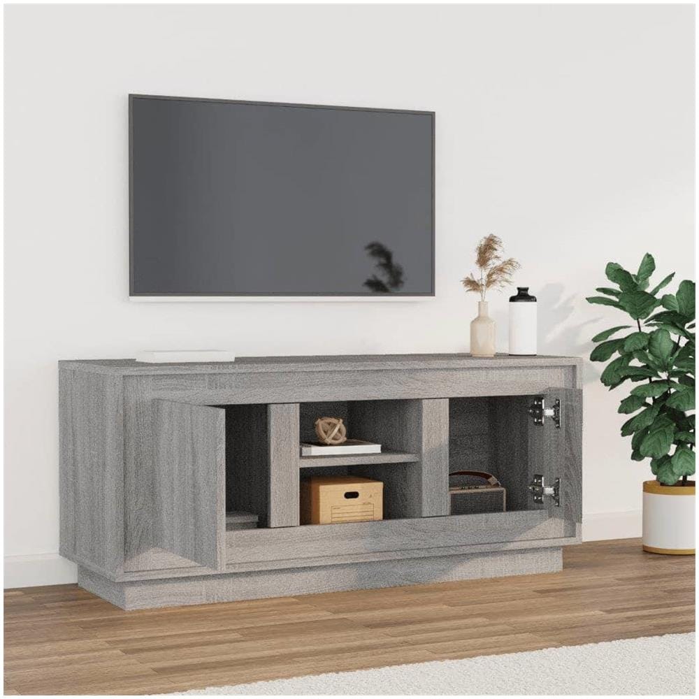 Mobile Tv Grigio Sonoma 102x35x45 Cm In Legno Multistrato - Foto 3