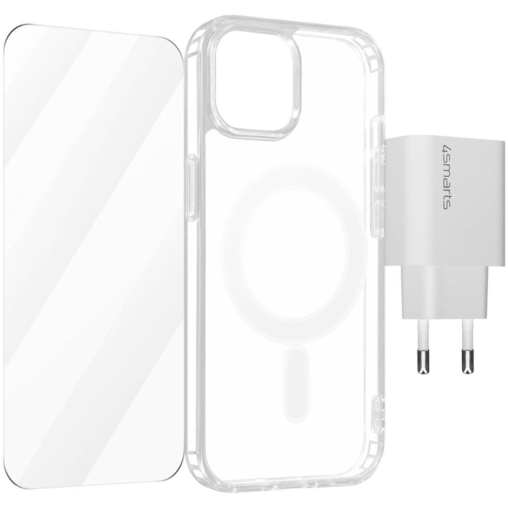 Pack 3-in-1 Per Iphone 15 Plus Cover Magsafe Film Caricatore Usb-c 20w - Foto 1