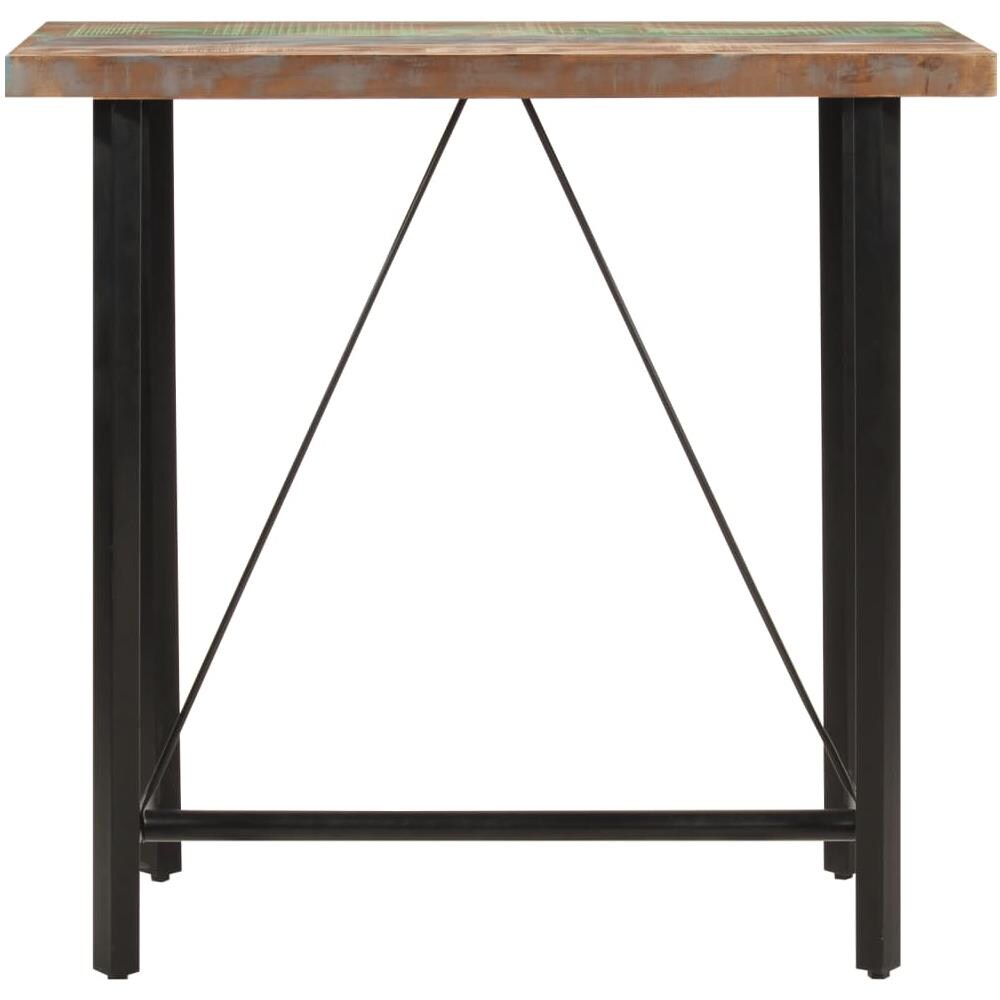 Tavolino Da Bar 110x55x107cm Legno Massello Di Recupero E Ferro - Foto 2