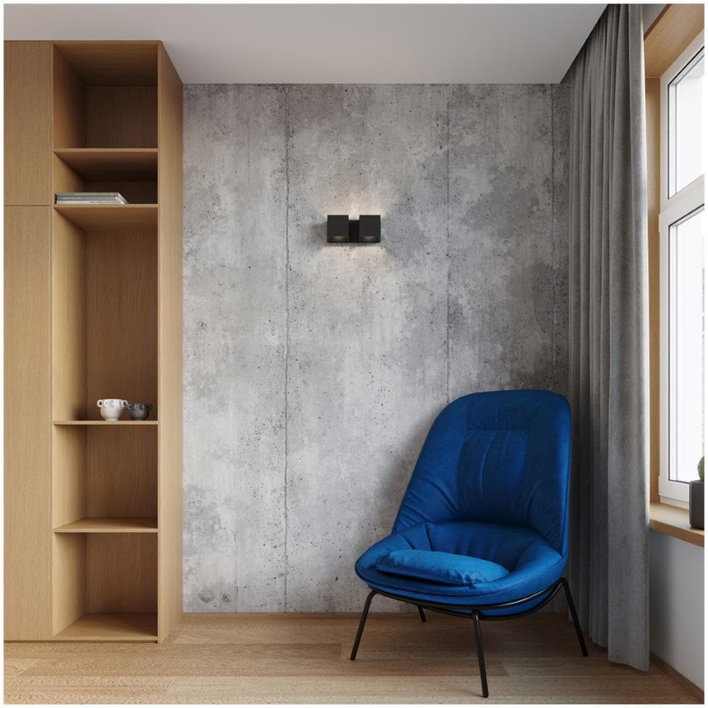 Lampada Da Parete Quad 2 Nero Sl. 0657 - Moderno Lampade Da Parete Nero 11x26x12 Cm - Foto 1