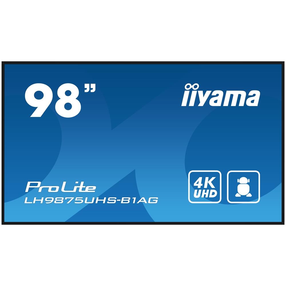 PROLITE Pannello A digitale 2,49 m (98") LED Wi-Fi 500 cd /m² 4K Ultra HD Nero Processore integrato Android 11 24/7 - Foto 1