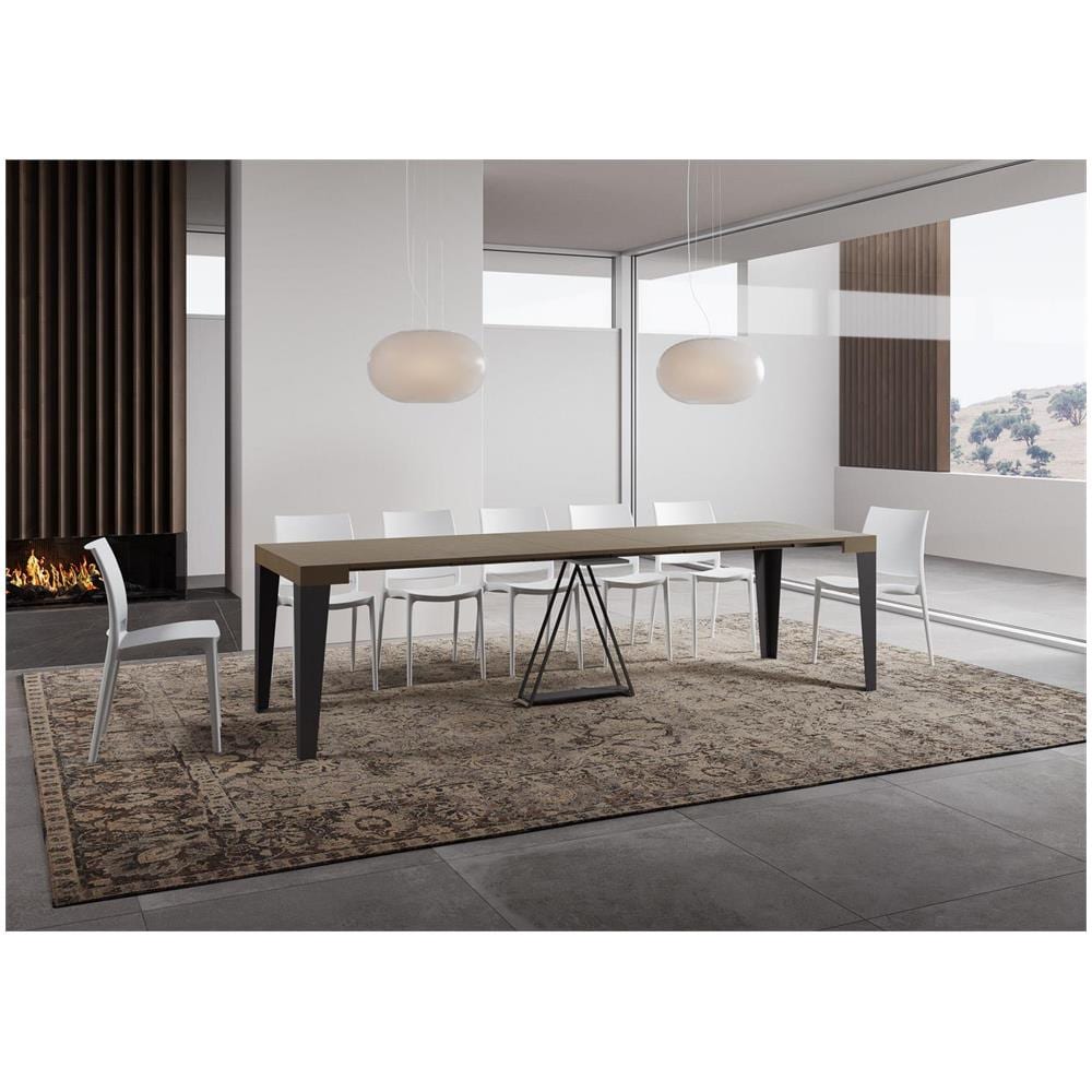 Consolle allungabile 90x40/300 cm Algo tortora telaio antracite - Foto 4