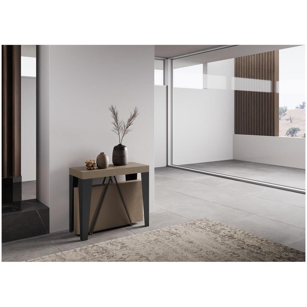 Consolle allungabile 90x40/300 cm Algo tortora telaio antracite - Foto 2