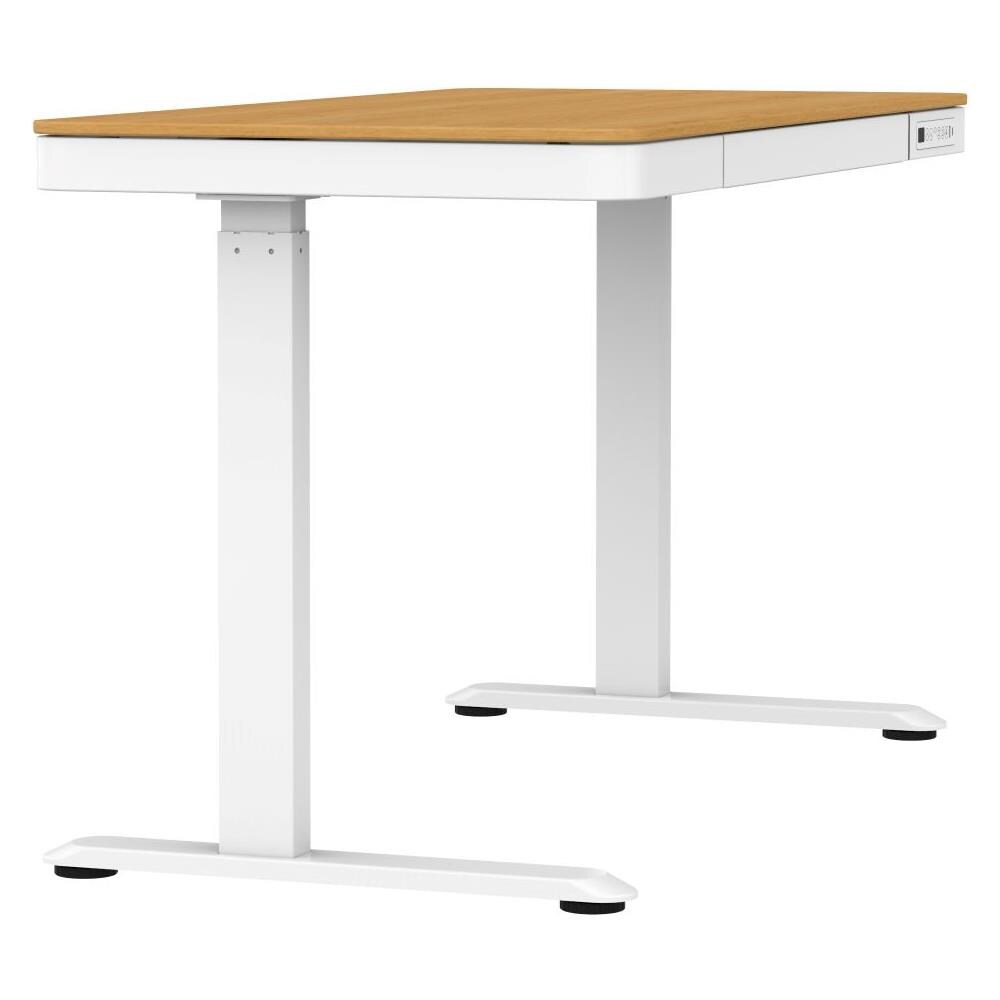 Scrivania con regolazione elettrica dell'altezza 140x70 ET119W-C bianco /rovere - Foto 12