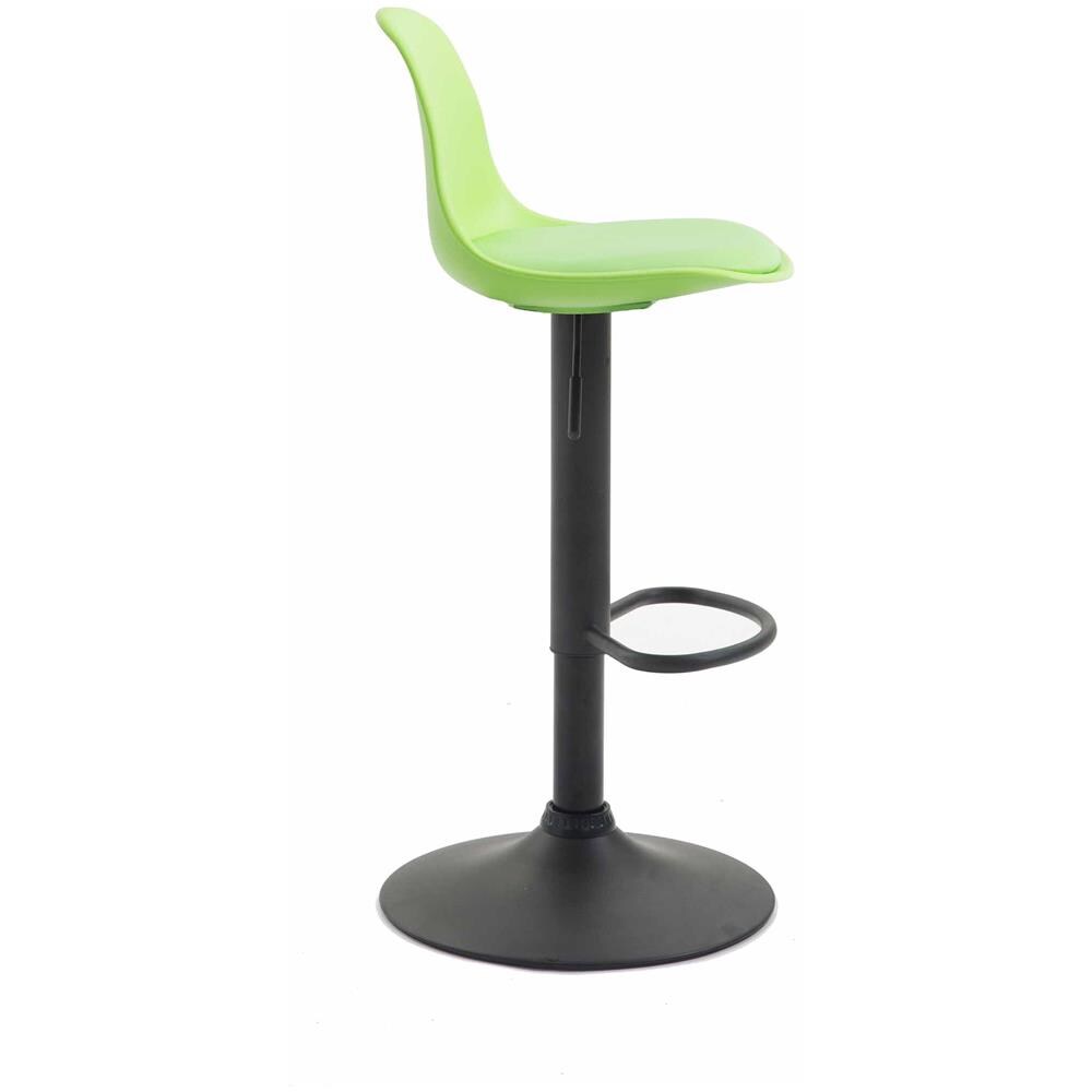 Sgabello Design Kiel in Polipropilene e Similpelle - Sgabello Cucina Girevole e Regolabile - Sgabello da Bar Imbottito e con Poggiapiedi Verde Nero - Foto 3