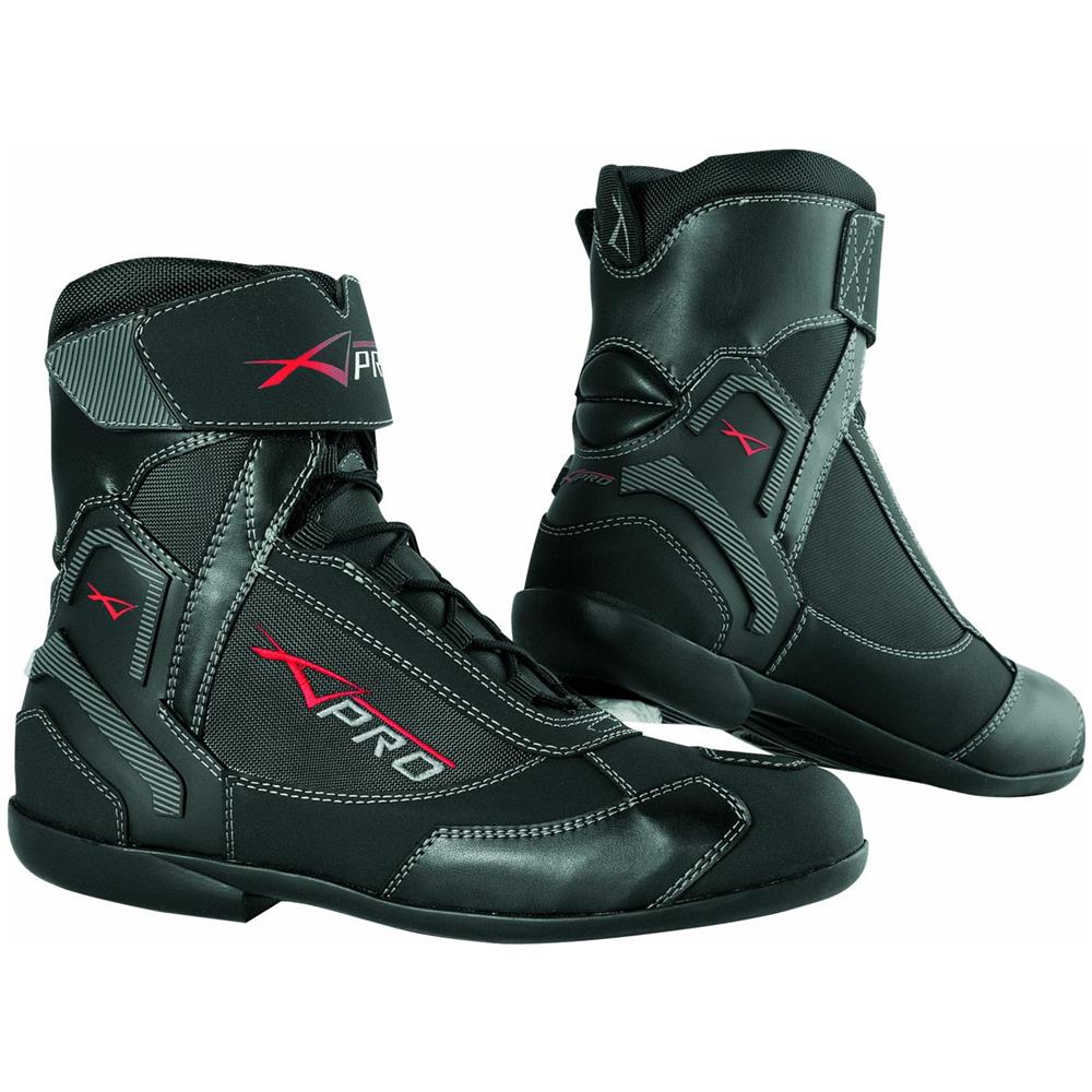 A-Pro Stivali Moto Stivaletti Touring Impermeabili Scooter Custom Enduro Nero 46