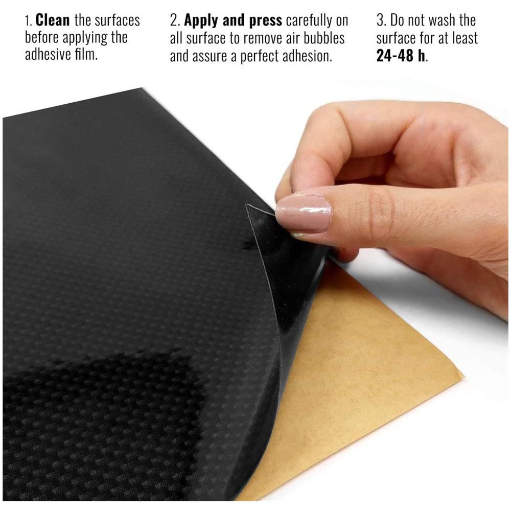 Foglio Pellicola Adesiva Per Plastiche, Carbonio, 33 X 48 Cm - Foto 5