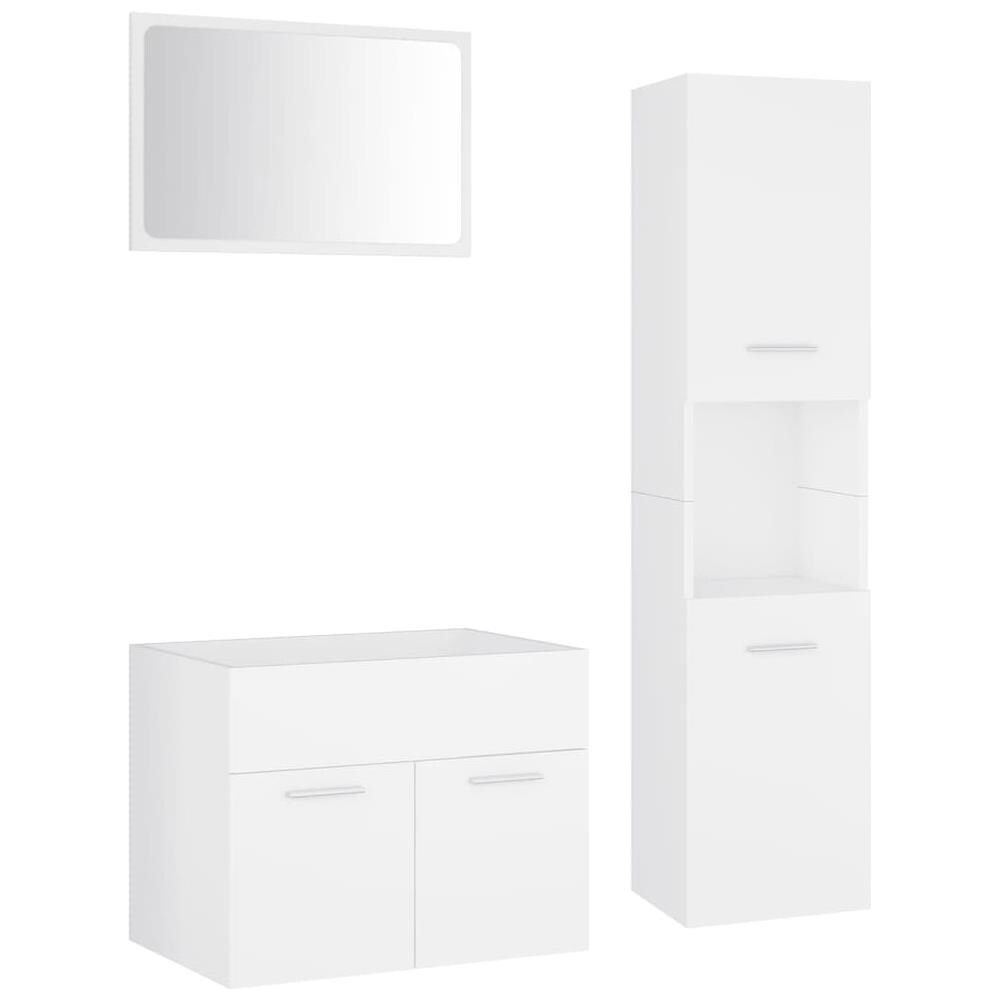 Set Mobili da Bagno Bianco in Truciolato - Foto 2