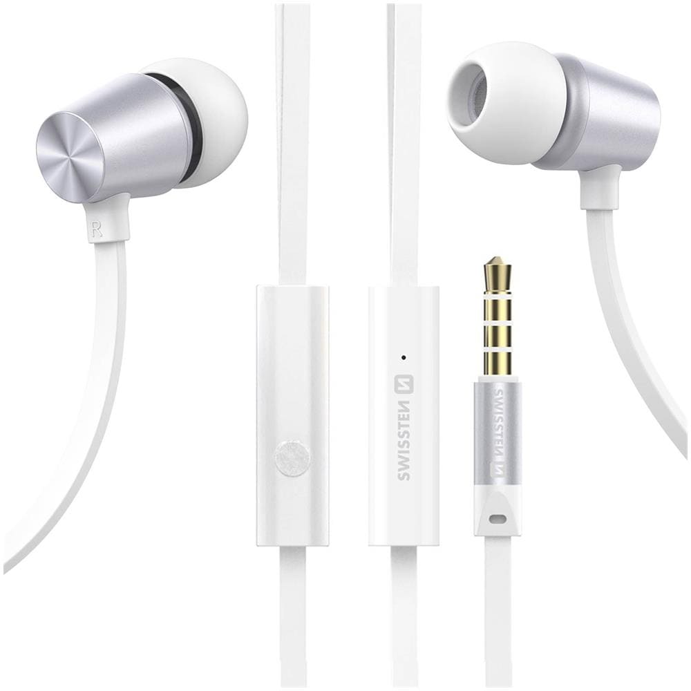 Auricolari Cablati Jack 3.5mm Intrauricolari Tasto Di Comando Swissten - Foto 1